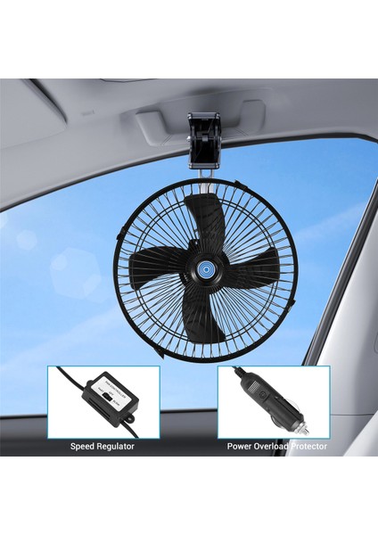 10 Inç 12V Araç Elektrik Fanı Ayarlanabilir Hızlı Salınan Soğutma Fanları Klipli Ev Seyahat Araba Kamyonu (Yurt Dışından) indirimleri
