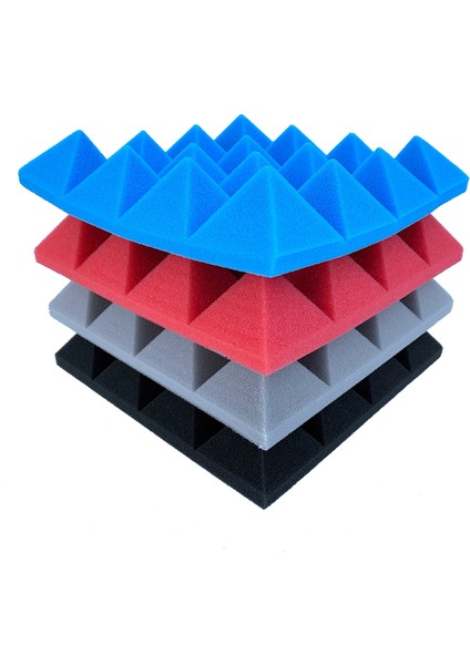 24PCS 25X25X5CM Studio Akustik Ses Geçirmez Köpük Piramit Yalıtım Ses Emme Panelleri Siyah (Yurt Dışından) modelleri