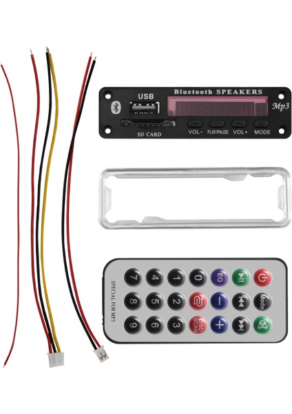 Dc 5V/12V Bluetooth 5.0 Ses Kod Çözücü Ses Modülü USB USB Aux Sd Fm Radyo Kayıpsız Mp3/wma/wav/flac/ape Decoder Kart Modülü, Renk Ekran Ekranı (Siyah) (Yurt Dışından)