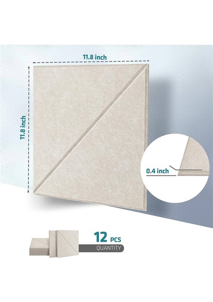 12 Paket Akustik Panel, 12 x 12 Inç Dekoratif Ses Yalıtımı Paneller, Duvar ve Tavan Akustik Paneller Sığ Deve (Yurt Dışından) indirimleri