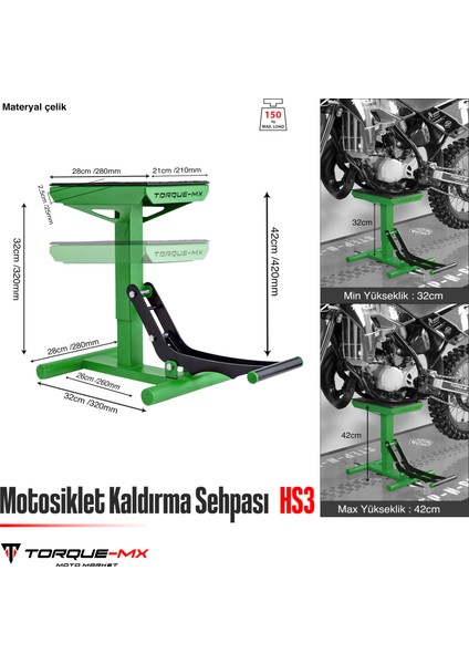Motosiklet Kaldırma Sehpası HS3 Yeşil indirimleri