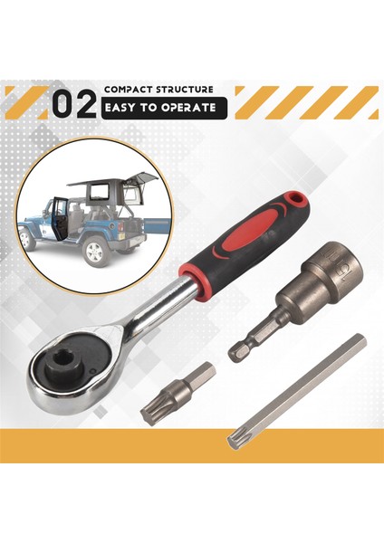4pcs Sert Üst ve Kapı Kaldırma Torx Set Araç Kitini Değiştirin 68361574AB 2007-2020 Için 82214166AB Jeep Wrangler Jk Jl Rubicon Sahara Sporları (Yurt Dışından) indirimleri