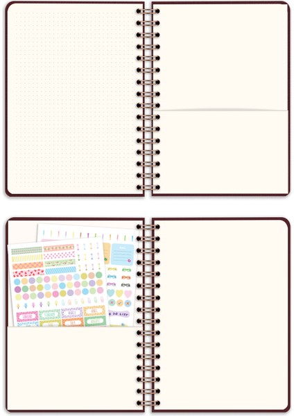 2026 Yılı A5 Keten Ajanda Spiralli 15X21 cm - 12 Aylık Bordo indirimleri