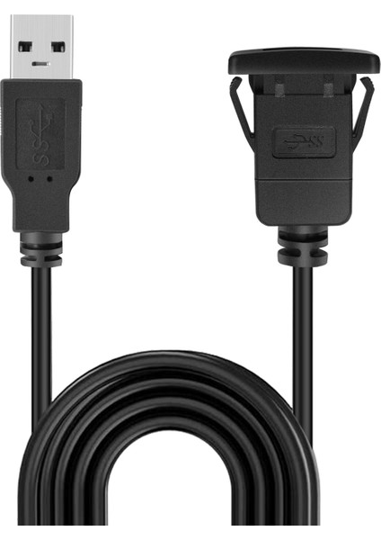 1m Soket Kablosu USB 3.0 Otomatik Araç Floş Monk Montaj Erkek - Kadın Uzatma Kablosu Gösterge Tablosu Panel Motosiklet Için Kare Ses Hattı (Tek Port) (Yurt Dışından) modelleri