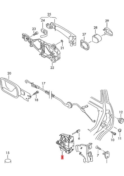 Sol Arka Kapı Kilit Bloğu Aktüatör 7L0839015A Vw Golf Gtı Mk5 Touareg Skoda Octavia Seat Altea Toledo 1TD-839-015-A (Yurt Dışından) fiyatları