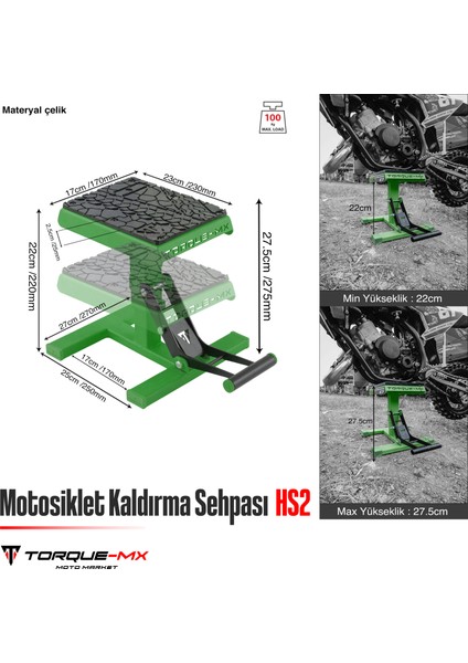 Motosiklet Kaldırma Sehpası HS2 Yeşil indirimleri