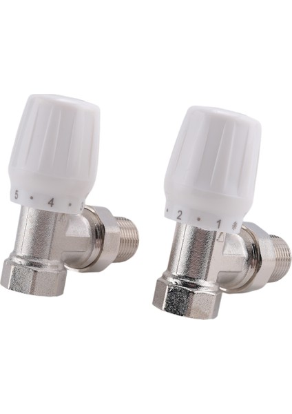 Termostatik Radyatör Valfi 2pcs 15MM x 1/2 Inç Termostatik Açılı Trv Termostatik Radyatör Vanası Ev Ofis (Yurt Dışından)