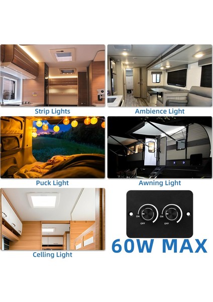 Dc 12V Rv LED Dimmer Switch, 2 Gang Pwm Rv LED Dimmer, Seyahat Römorkları, Deniz, Kamp Van, Kamyonlar Için (Yurt Dışından) fiyatları