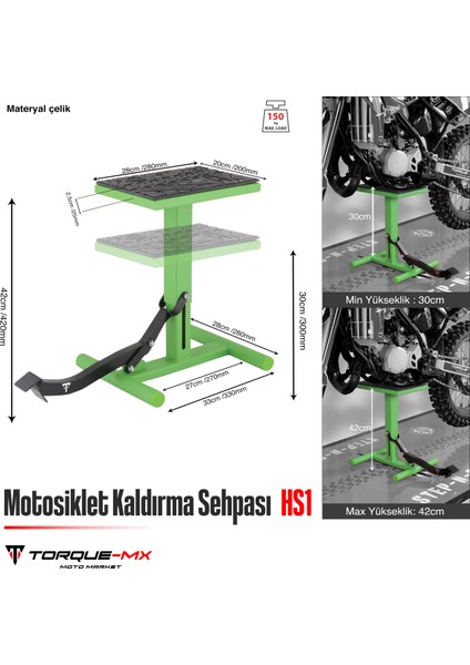 Motosiklet Kaldırma Sehpası HS1 Yeşil indirimleri