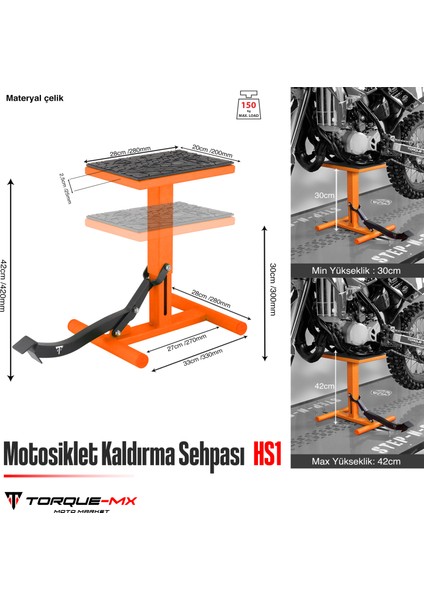 Motosiklet Kaldırma Sehpası HS1 Turuncu indirimleri