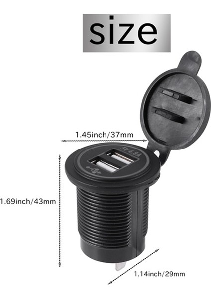 5V 4.8A 12V 24V Araç Gemi Rv Için Çift USB Şarj Cihazı Soket Adaptör Güç Soketi (Yurt Dışından) modelleri