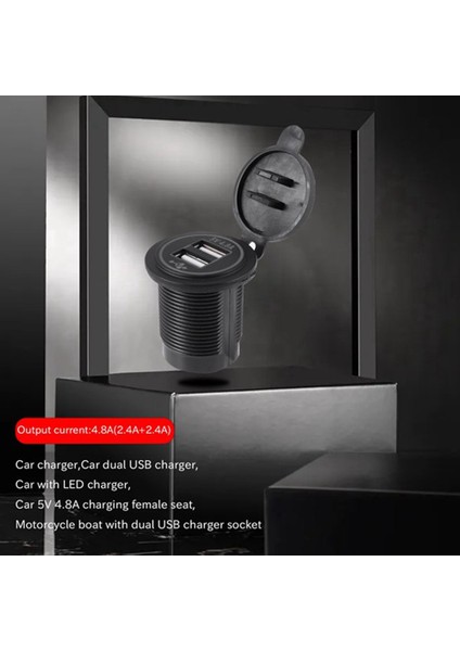 5V 4.8A 12V 24V Araç Gemi Rv Için Çift USB Şarj Cihazı Soket Adaptör Güç Soketi (Yurt Dışından) fırsatları