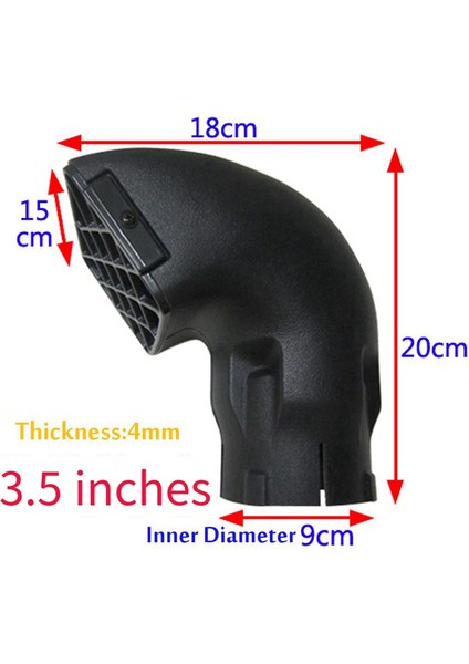 Hava Şnorkel Air Ram Başlıkları Üst Yedek 4x4 Hava Akışı Için 3.5 Inç Hava Girişi Boru Kelepçesi Çember Klipsatı Yok (Yurt Dışından) fiyatları