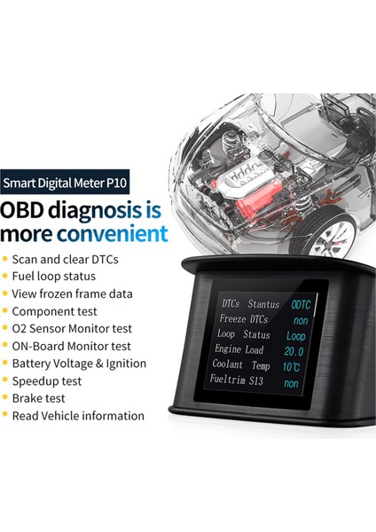 P10 Araç Dijital Obd2 Yerleşik Diyagnostik Kafa Ekran Sürüş Bilgisayar Kilometre Hız Göstergesi Sıcaklık Göstergesi (Yurt Dışından) fırsatları