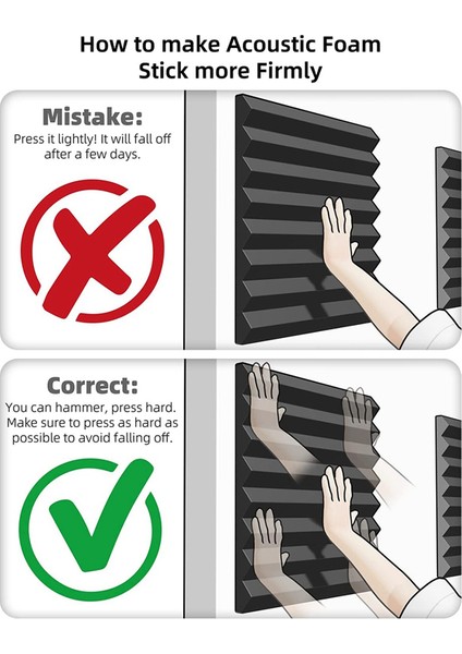 12 Adet Kendi Kendine Yapışkan Akustik Paneller, 1X12X12INCH Ses Geçirmez Köpük Paneller, Müzik Stüdyosu, Oyun Odası, Yatak Odası (Siyah) (Yurt Dışından) indirimleri