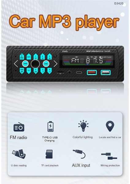 Araba Mp3 Çalar Akıllı Bluetooth Eller Serbest USB Kart Kayıpsız Ses Kalitesi Araba Amplifikatör Radyo (Yurt Dışından) fırsatları