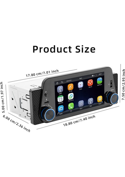 1 Din 5 Inç Araba Mp5 Navigasyon Oynatıcı Stereo Akıllı Bluetooth Ters Araba Ara Bağlantısı Kablosuz Carplay+Android Otomatik (Yurt Dışından) indirimleri