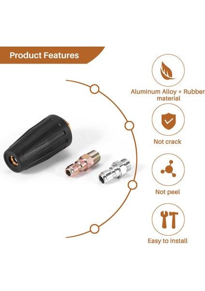 Basınçlı Yıkayıcı Dönen Sprey Turbo Nozul Sıcak ve Soğuk Su Için Evrensel 3.000 Psı, 3.0 Çöp, 1/4 Inç Hızlı Bağlantı Fişi ile 3.0 Gpm (Siyah Turbo Sprey Nozul) (Yurt Dışından) fırsatları