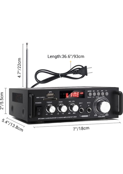 600W Ac 110V Bluetooth Amplifikatör 2ch Hıfı Ses Stereo Güç Amplifikasyonu USB Fm Radyo Amplifikatörü Uzaktan Kumandalı Abd Fişi (Yurt Dışından) indirimleri