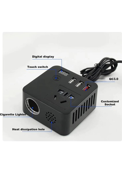 Araba Inverter 12V Ila 220V Araç Şarj Cihazı Kamyonu Çok Fonksiyonlu Araç Güç Kartı Dönüştürücü (Yurt Dışından) modelleri