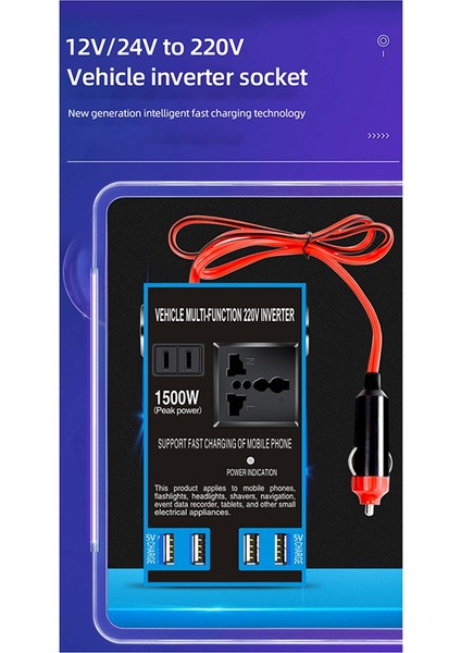 Dc 12V/24V - Ac 110V/220V Hızlı Şarjlı Araba Inverter Puraj Soketi USB Şarj Cihazları Ac Soketleri Güç Adaptörü (Yurt Dışından) fırsatları