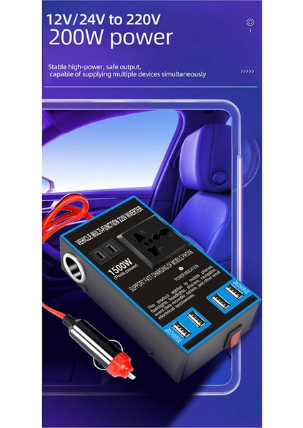 Dc 12V/24V - Ac 110V/220V Hızlı Şarjlı Araba Inverter Puraj Soketi USB Şarj Cihazları Ac Soketleri Güç Adaptörü (Yurt Dışından) indirimleri