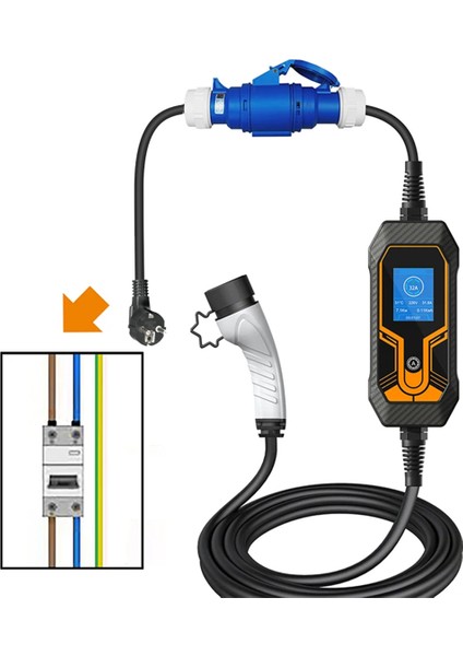 Ev Şarj Cihazı Dişi Fiş 3 Pim Adaptörü Su Geçirmez Bağlantı Wallmount Socket 32A 1faz 7kw Taşınabilir Şarj Cihazı Ab Fiş (Yurt Dışından) fiyatları