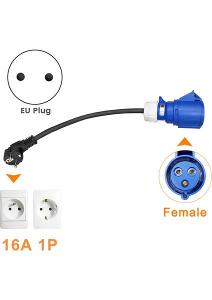 Ev Şarj Cihazı Dişi Fiş 3 Pim Adaptörü Su Geçirmez Bağlantı Wallmount Socket 32A 1faz 7kw Taşınabilir Şarj Cihazı Ab Fiş (Yurt Dışından) modelleri