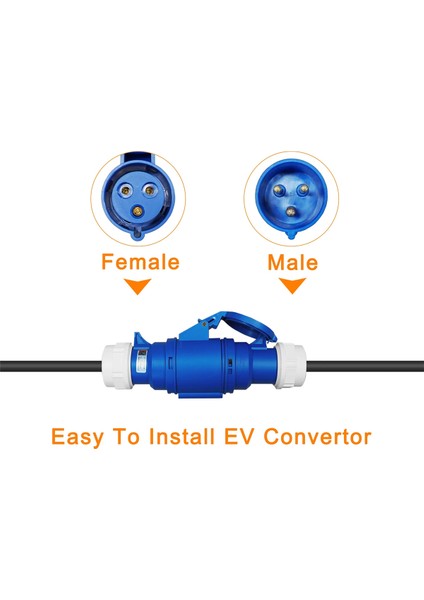 Ev Şarj Cihazı Dişi Fiş 3 Pim Adaptörü Su Geçirmez Bağlantı Wallmount Socket 32A 1faz 7kw Taşınabilir Şarj Cihazı Ab Fiş (Yurt Dışından) fırsatları