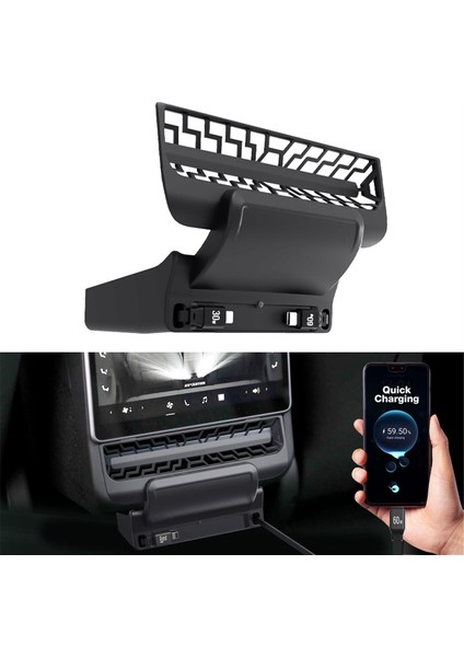 Tesla Için USB Hub Model Y Juniper 2025 Model 3 Yayla 2024 2025 Arka Hava Çıkış Istasyonu Hızlı Şarj Cihazı (Yurt Dışından) modelleri