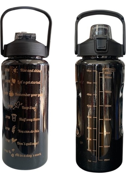 Siyah, 3’lü Set - Sticker’lı Pipetli Matara Seti - 2000ML,900ML,300ML fiyatları