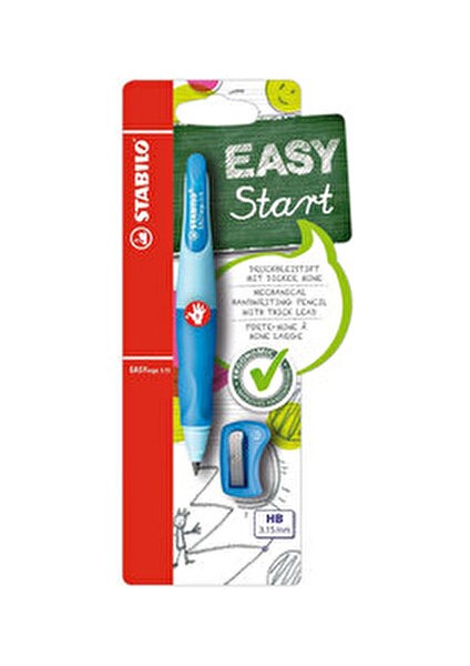 Easyergo 3.15 Sağ Mavi Ergonomik Kalem 3.15 mm 1 Adet Blister Ambalajda
