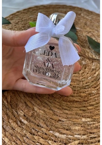 Nişan Hediyelik Kolonya Simli ve Incili Cam Şişe 10 Adet,nişan,söz,kına,doğum Günü