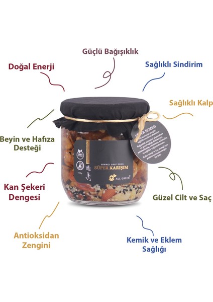 2'li Paket: 1 Adet Süper Karışım Premium + 1 Adet Süper Ezme | Katkısız, Koruyucusuz, Şekersiz