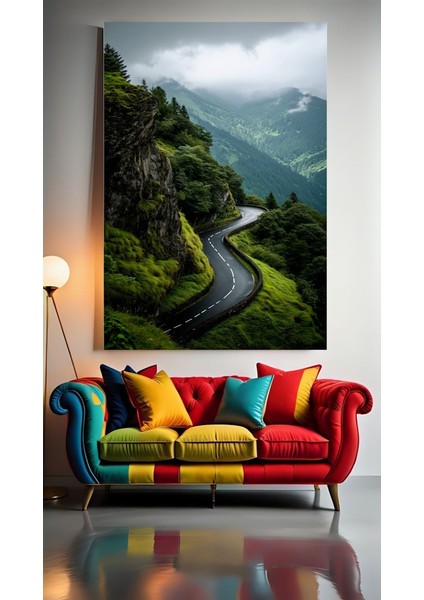 Uzun Bi Yol ve Huzur V1 Ev Duvar Salon Güzellik Salonu Ofis Dükkan Dekarasyon Kanvas Tablo