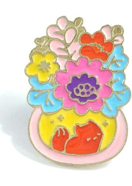 Çiçek Rozet, Kadın Broş, Pin, Çanta Süsü, Yaka Süsü, Kadın Takı, Kadın Aksesuar.