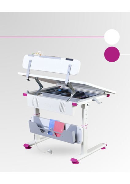 Mini Standart Çekmeceli Çalışma Masası, Yükseklik Ayarlı Çalışma Masası, Kız-Erkek Çocuk Beyaz Ders Çalışma Masası fiyatları