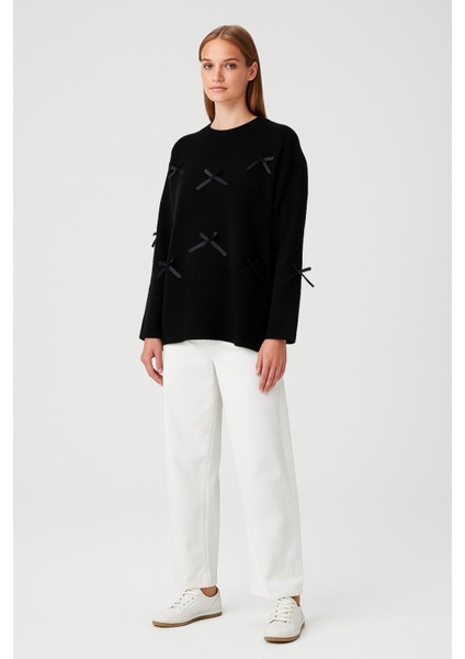 Akrilik Fiyon Detay Triko Tunik