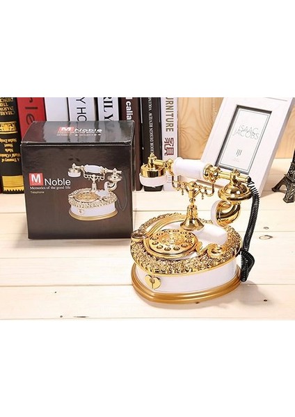 Nostaljik Polyester Telefon Müzik ve Takı Mücevher Kutusu (Beyaz) ( Lisinya ) fiyatları