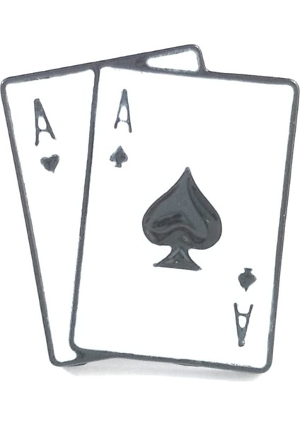 Iskambil Kağıtları Rozet. Mineli, Metal. Pişti, Poker, Kağıt Oyunu. Kadın Broş, Pin. Kart Rozet.