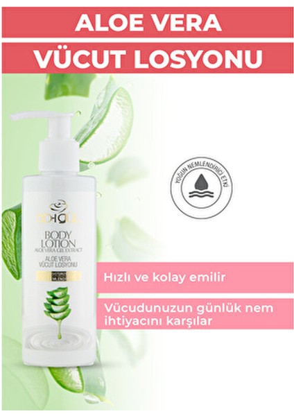 Aloe Vera Vücut Losyonu Yoğun Nemlendirme Etkisiyle 200 ml Tüm Cilt Tiplerine Uygun