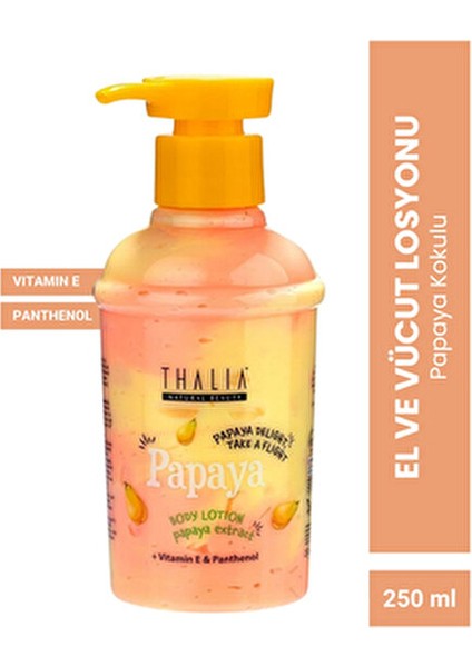 Papaya Kokulu El ve Vücut Losyonu Besleyici Etki 250 ml Tüm Cilt Tipleri İçin