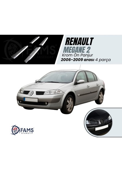 Renault Megane 2 Krom Ön Panjur 4 Prç. 2006-2009 P.çelik
