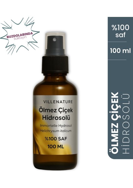%100 Saf Ölmez Çiçek Hidrosolü ~altın Otu Hidrosolü 100 ml Cam Amber Sprey Başlık Kolajen Nem Tonik