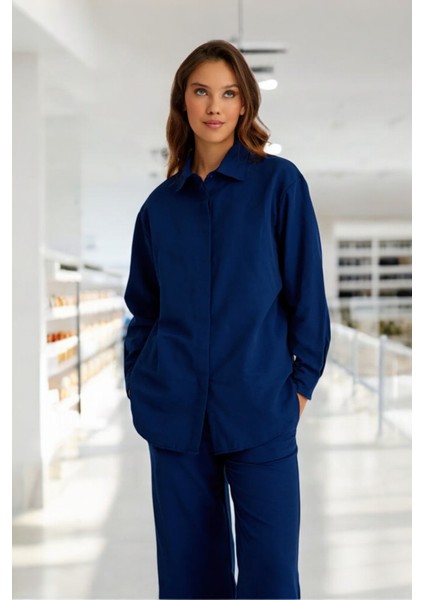 Günlük Rahat Gömlek Pantolon Ikili Keten Takım indirimleri