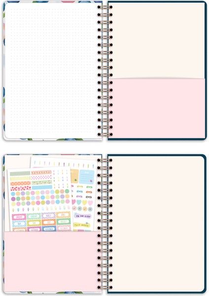 2026 Yılı B5 Haftalık Ajanda Spiralli 17X24 cm - 12 Aylık Yaban Mersini indirimleri