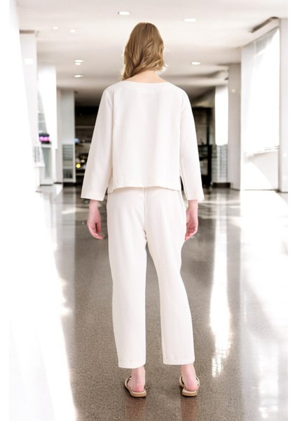 Yazlık Uzun Kol Bluz Pantolon Ikili Keten Takım fiyatları