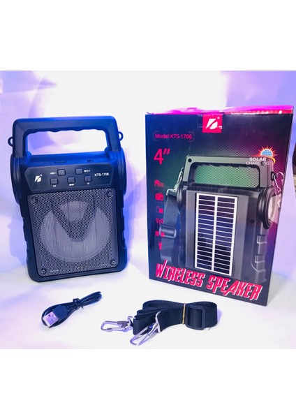 KTS-1706 Taşınabilir Güneş Enerjili Fenerli Bluetooth Hoparlör (4172) fiyatları
