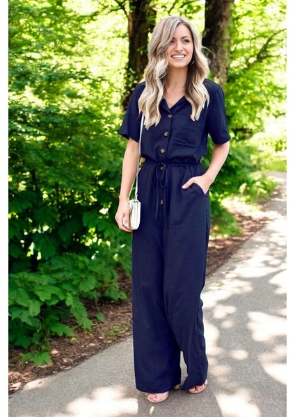 Yazlık Günlük Keten Tulum