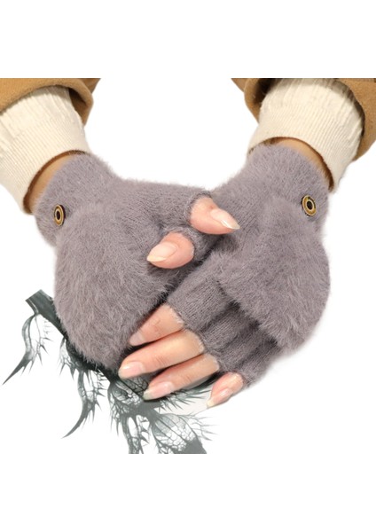 Isıtıcı Peluş Parmak Aralıklı Katlanır Eldiven (Yurt Dışından)